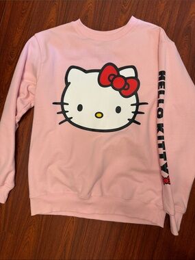 Hello Kitty Pink Pullover Sweatshirt with Red Bow